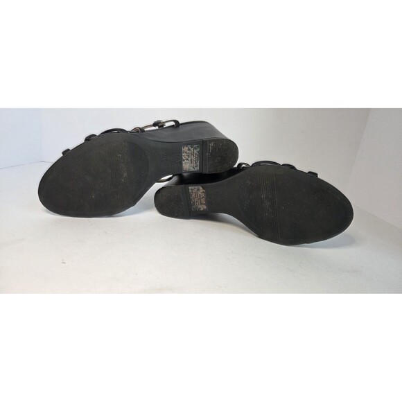 NIB - NATURALIZER Women's 'KELSI' Black WEDGE STRAP SANDALS - 8.5 - Picture 7 of 8